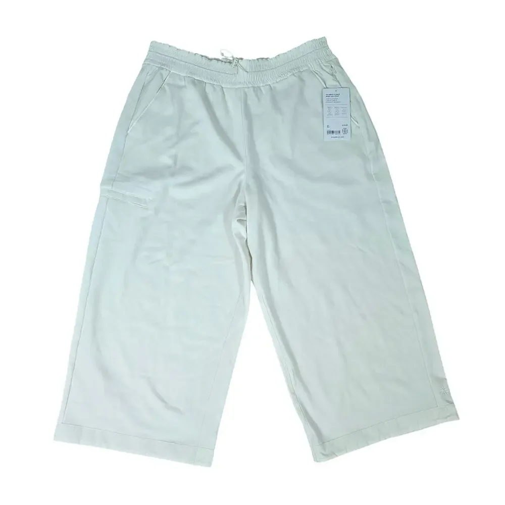 Athleta Triumph Wide Leg Crop Pants - Magnolia White - Large - 544711 - NWT - Picture 1 of 8